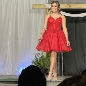 Red Morilee 9582 Dress Size 4